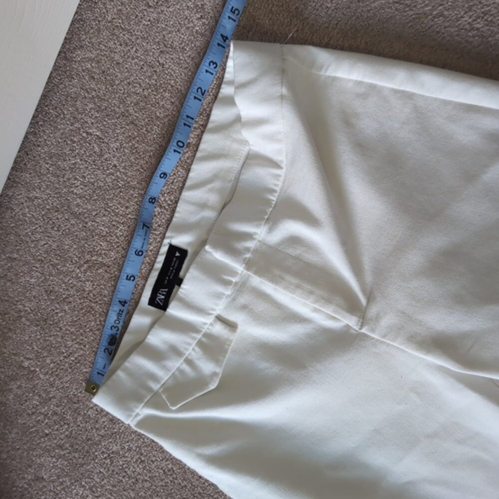 Zara Coastal Beach Pocket Cropped Flare Spring Pants M - Picture 6 of 9